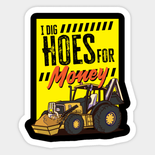 Funny Excavator and Construction Worker Heavy Equipment Sticker